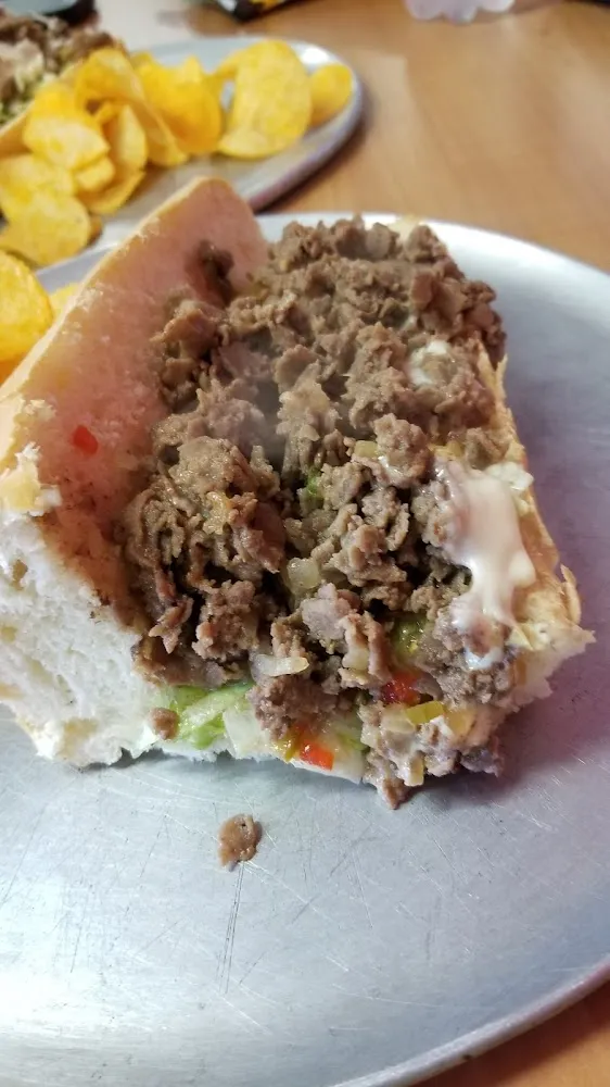Half of a Cheesesteak with Everything
