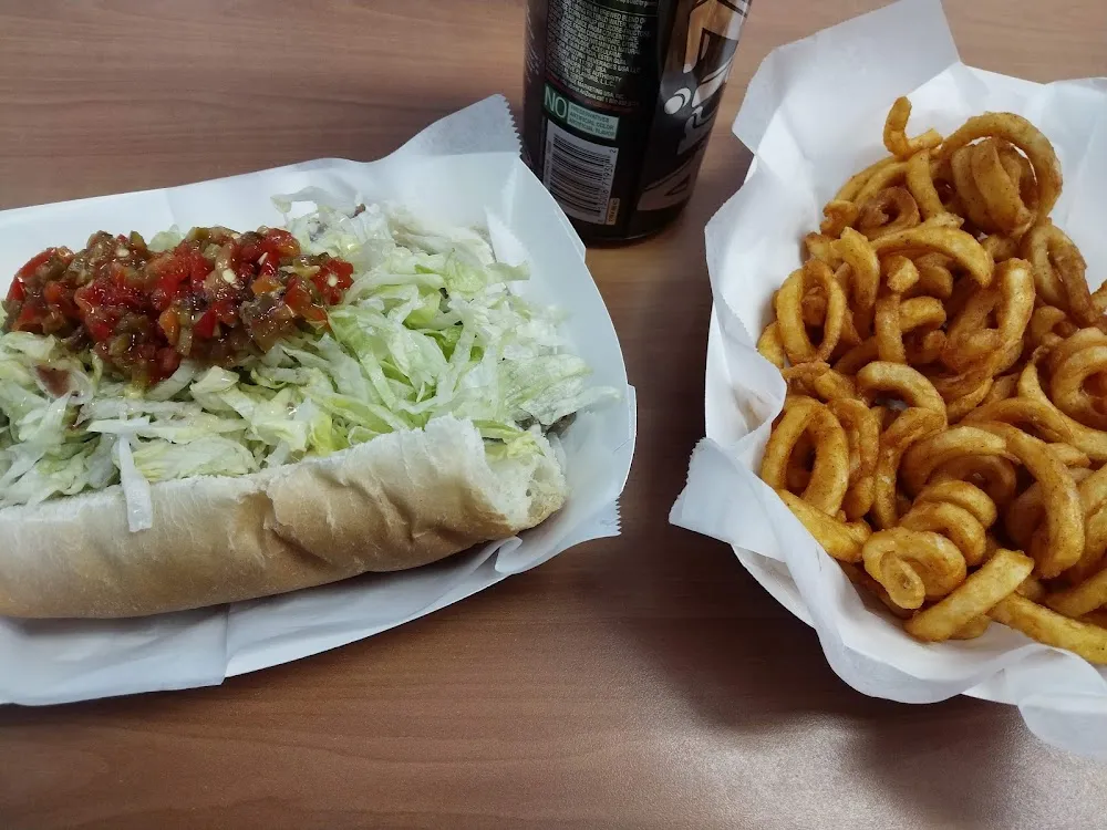 Small Cheese Steak with Side of Curly Fries